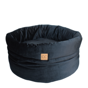 Luxe velvet hondenmand zwart