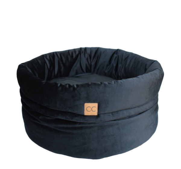 Luxe velvet hondenmand zwart