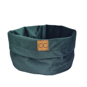 Speelgoedmand velvet groen