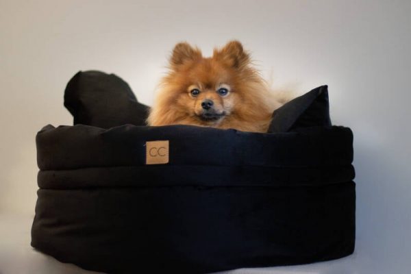 Luxe velvet hondenmand zwart