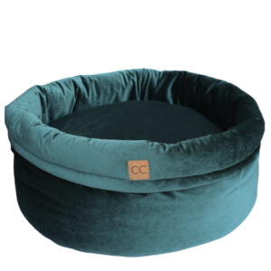 Luxe velvet hondenmand groen