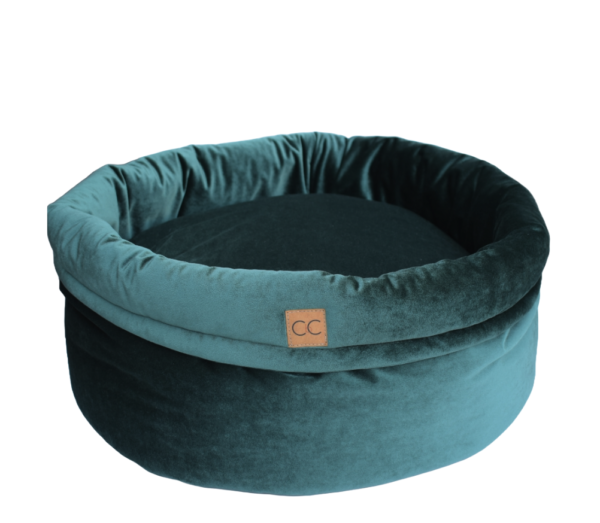 Luxe velvet hondenmand groen