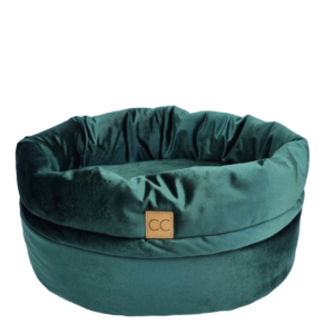 Luxe velvet hondenmand groen