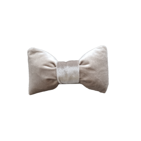 Hondenspeeltje velvet mini strik champagne